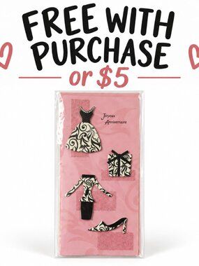 Pink French Birthday Card Dress & Accessories NWT